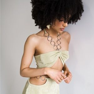 Summer Sage Green Skirt Set (Top and Skirt Together)